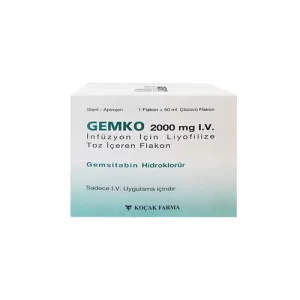 Gemko (Gemcitabine 1000mg + 25ml / 1400mg + 35ml / 2000mg + 50ml / 200mg + 5ml)